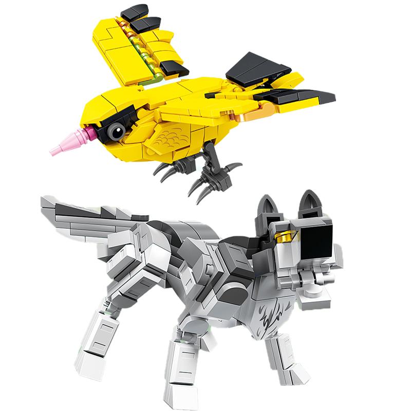 AI Tung Tung Sahur Building Blocks Figurine Shan Hai Jing Animal World Insect Set Brick Fox Running Shoes Shark Toy Gift Model