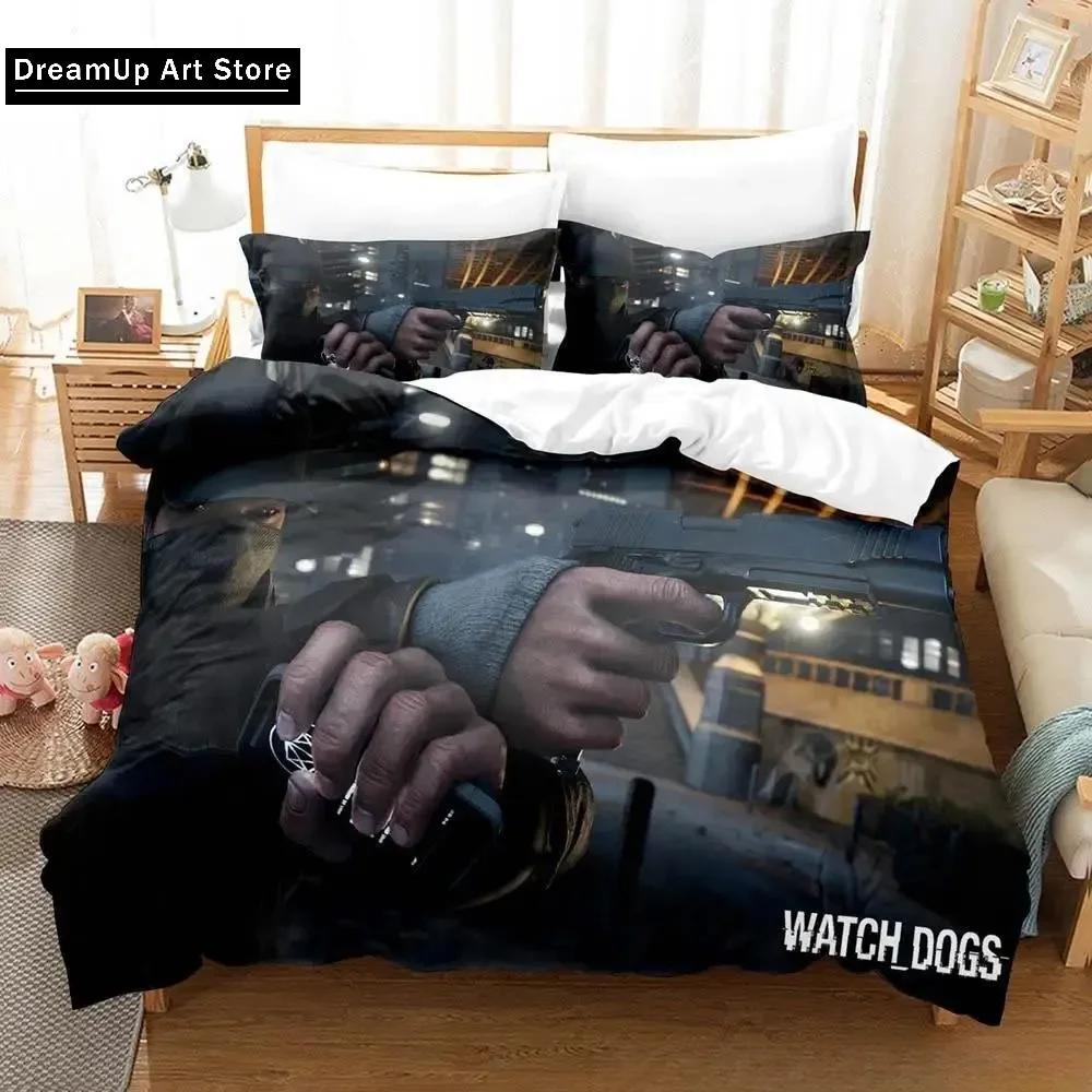 3D Печать Игровой Набор Постельного Белья Watch Dogs Милый Пододеяльник Покрывало на Кровать С Наволочкой Размер Twin Single Queen King Для Мальчиков Взрослых Дома