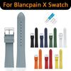 Fluoro Rubber Strap for Blancpain X Swatch 22mm Sport Waterproof Premium FKM Replace Watch Band for Men Women with Tools