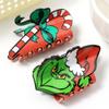 1 pc cute cartoon print Christmas seriesgrab clip hair ornament on the back of the head