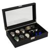 GEUM Watch Eyeglasses and Sunglasses Storage Fits 6 Watches and 3 Luxury Watch Watch Watch Case Carbon GEUM020 Fits 6 Watches and 3 Case, Box,