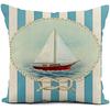 Linen Throw Pillowcase Lighthouse Sailing Sea Shell Double-Sided Printed Living Room Sofa Car Chair Home Bedroom Cushion Covers