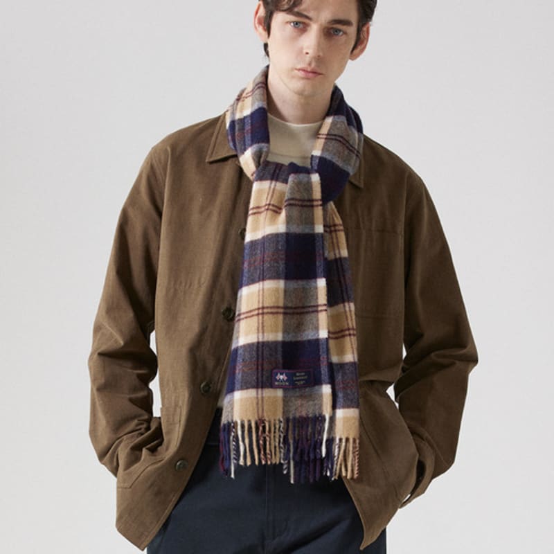 ABRAHAM MOON Шарф из мериносовой шерсти 25 см - Полузеленый темно-синий