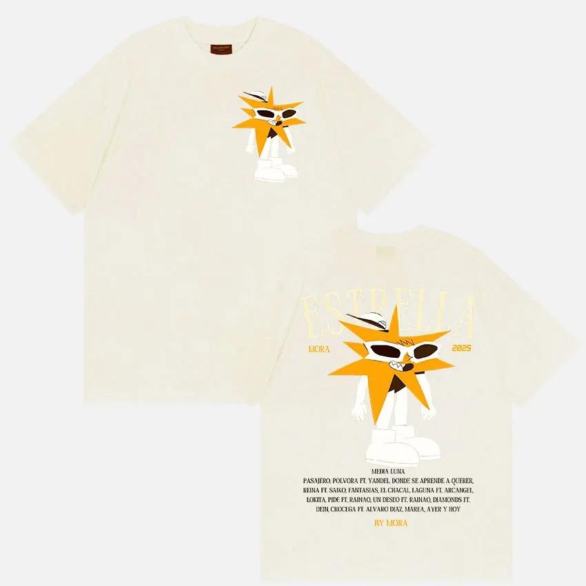 Rapper MORA Tour 2025 Merch T Shirt Men's Women Vintage High Quality Fashion T-shirts Hip Hop High Quality Short Sleeves Casual