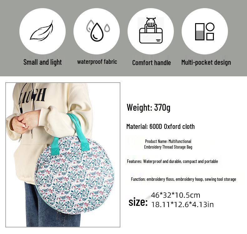 Сумка для хранения набора для вышивания крестом с инструментом для протыкания и аксессуарами для пряжи