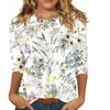 Spring and Autumn Round Neck 3D Flower Pattern Printed Top Fashionable Casual Long Sleeved Women's T-shirts