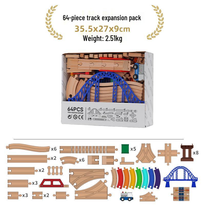 Wooden Electric Train Track Building Blocks - Compatible with Thomas