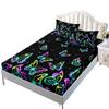 Матрас Матрасный чехол Набор из трех предметов, Красочный черный граффити Защитный чехол для матраса Полностью закрытый