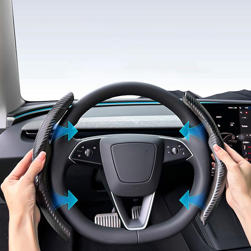 Для Tesla Model 3/Y Highland Juniper Чехол на руль Углеродное волокно Кожа Анти-мех Спортивный руль Автоаксессуары