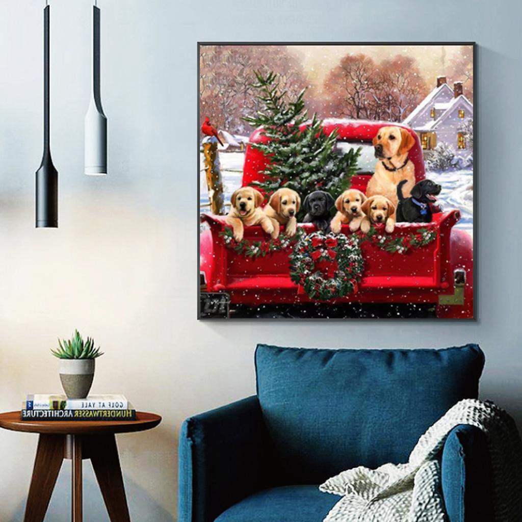 DIY 5D Diamond Painting Kit Christmas Style Pattern Full Drill Diamond Painting Acrylic Rhinestone Mosaic Painting Craft Xmas Home Wall Decoration