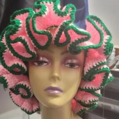 NEW Women Crochet Bucket Hats Y2k Fashion Pleated Ruffles Knitted Hat
