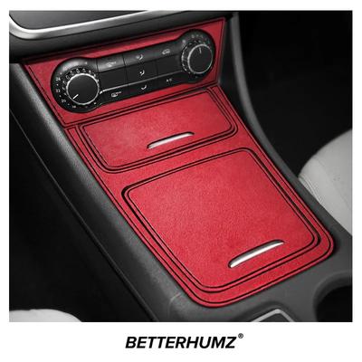 Для Mercedes Benz A Class W176 GLA X156 CLA C117 Сделано из алькантары Накладка на крышку ящика для хранения на центральной консоли салона автомобиля Наклейки
