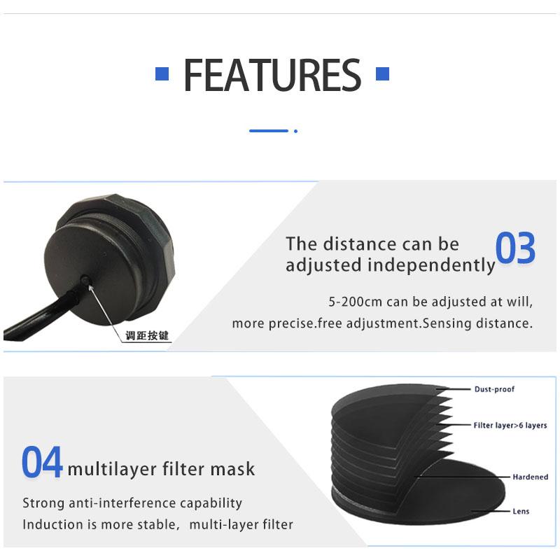 Active Diffuse Reflection Infrared Motion Detector Intelligent Induction Switch Photoelectric Human Body Automatic Motion Sensor