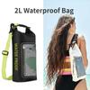 2L Waterproof Backpack Outdoor Diagonal Cross Bag Two In One Mobile Phone Dry Bag PVC Swimming Waterproof Bag