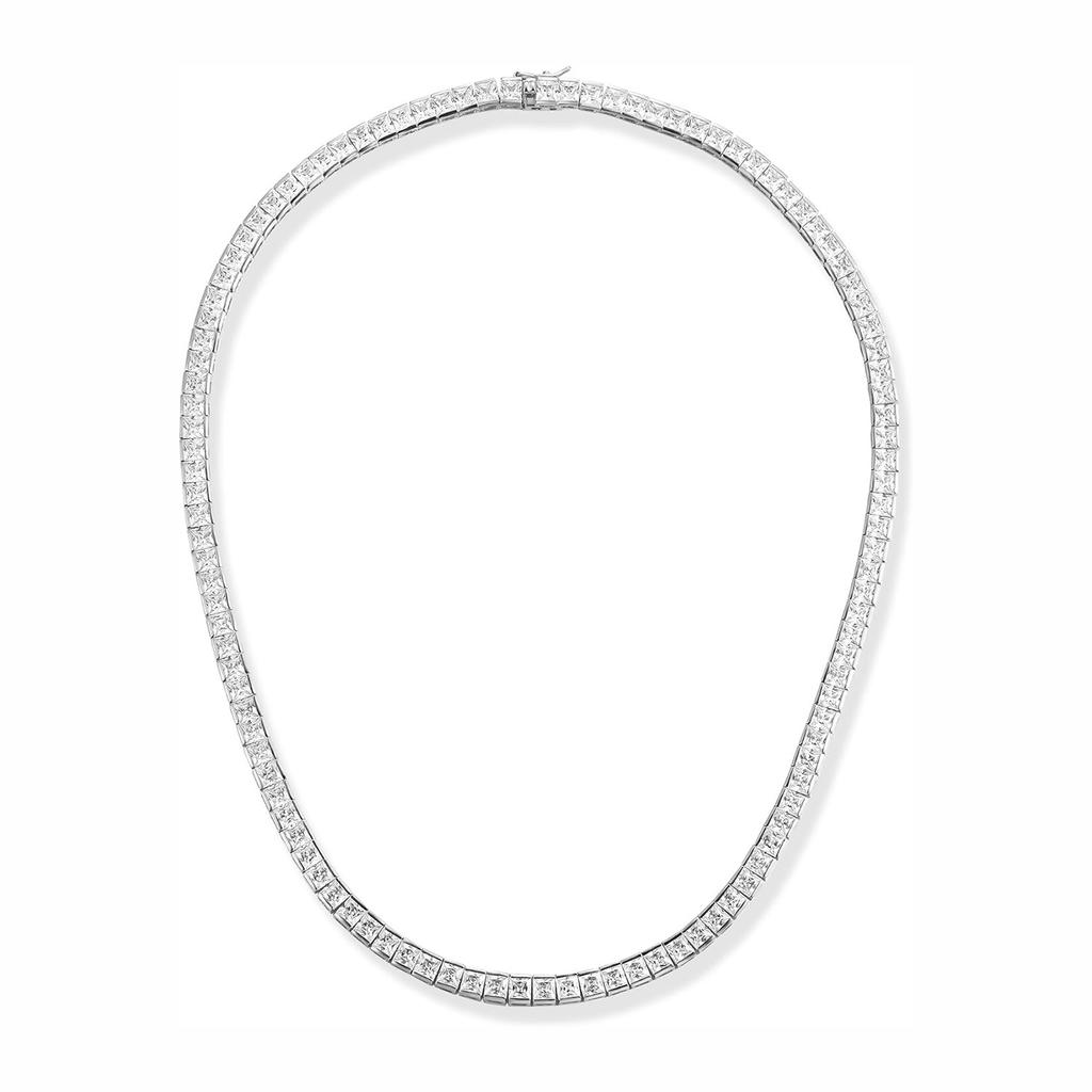 Men's New Copper Zircon Tennis Chain - 4mm*4mm Square Links Unisex Hip Hop Necklace