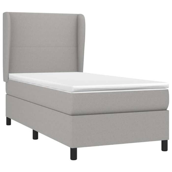 Maison Exclusive - Sommier à lattes de lit avec matelas Gris clair 100x200cm Tissu