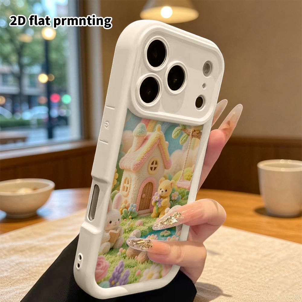 Phone Case: 2D flat, suitable for iPhone 18, 17, 16, 15, 14, 13, 12Pro protective case, garden cottage, perfect Christmas and Halloween holiday gift