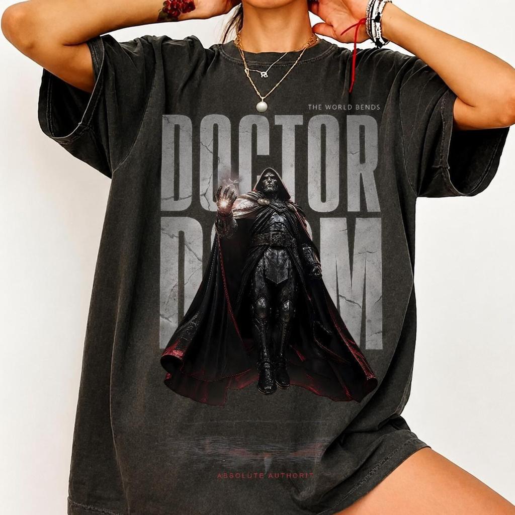 Doctor Doom Shirt, Vintage Villain Tee, Dark Comic Book T Shirt, Gothic Graphic Tee, Oversized Streetwear Shirt, Superhero Fan Gift
