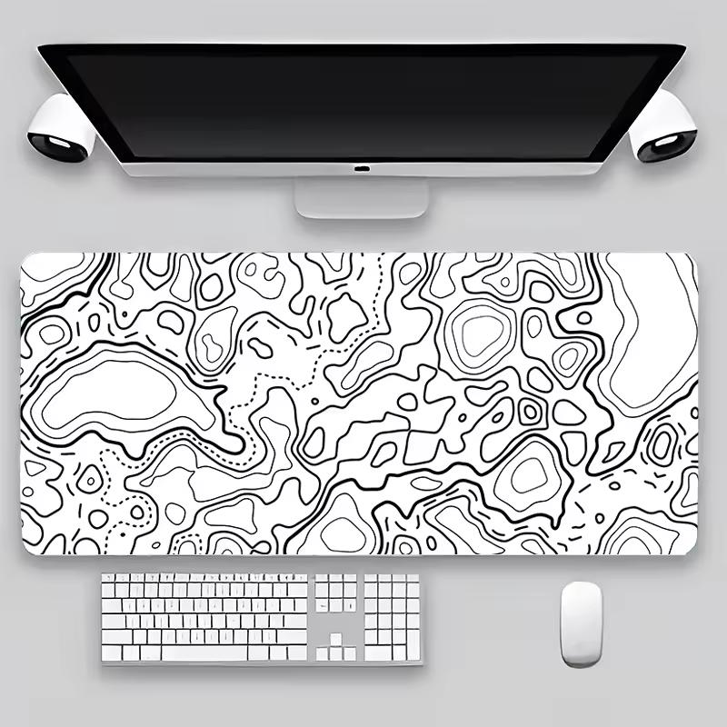 Terrain Map Contours Keyboard Gamer Carpet Rubber Mat Full Gamer Pc Keyboard Mouse Gamer Table Gaming Pc 90x40cm