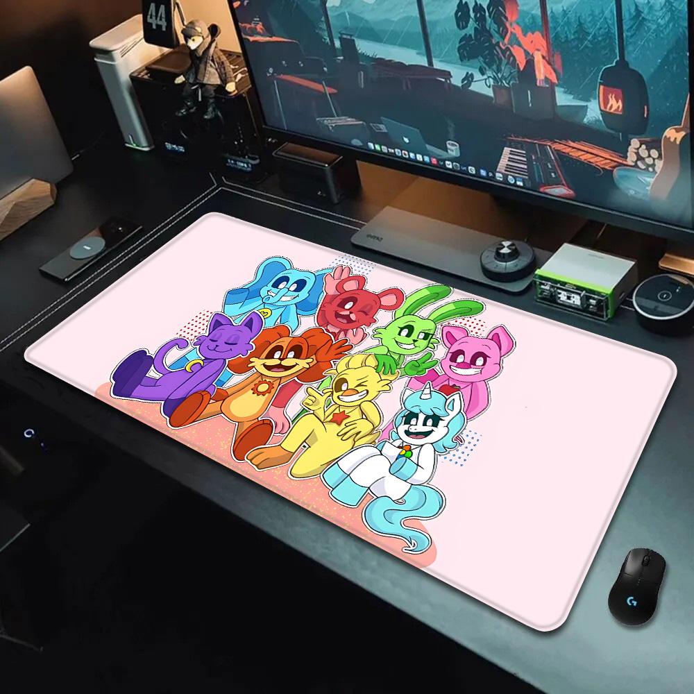 Mousepad HD Printing Cute Smilings Critters Computer Gamers Locking Edge Nonslip Mouse Pad XXLxcm Keyboard PC Desk Pad