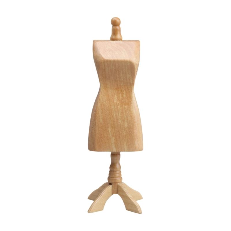 1/12 Scale Wooden Dollhouses Mini Sewing Scene Accessory Body Miniature Mannequin Stand For Craft Enthusiasts