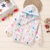 2025 Spring/Summer Korean Style Girls' Printed Hooded Windbreaker Cardigan