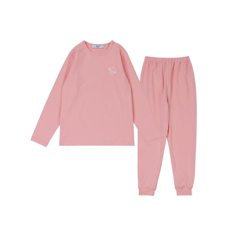 DK 2024 Autumn/Winter Warm Brushed Underwear Sets for Girls and Boys: Mid and Large Children's Pajamas