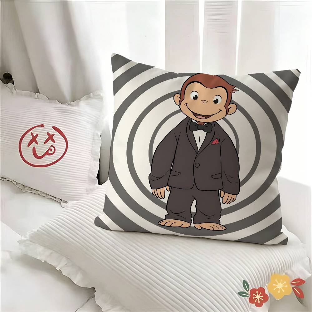 pc George The Curious Monkey Pillow Case Fashion Square Pillowcase Bedroom Sofa Room Ins Decoration Leisure