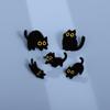 Animal Black Cat Brooch Decorate Black Cat Metal Badge Black Cat Enamel Pin  Backpack Accessories