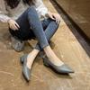 2024 Spring and Autumn New Single Shoes Women Low Heel Pointed Toe Shallow Mouth Soft-soled  All-match Women's Leather Shoes