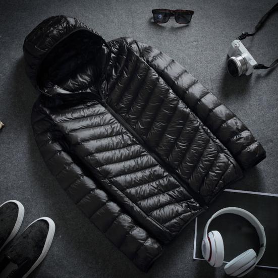 Мужская хлопковая куртка с капюшоном, длинным рукавом, однотонный пуховик с боковыми карманами, застежка-молния по всей длине, тонкая стеганая зимняя верхняя одежда