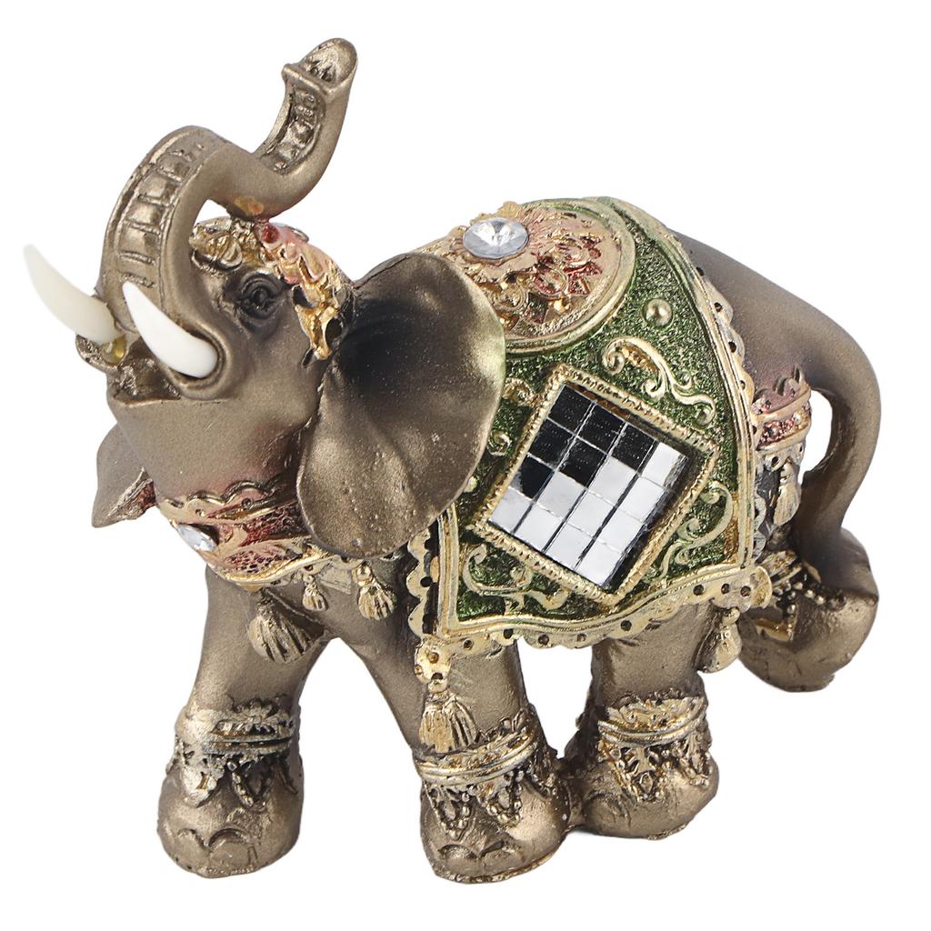 Счастливый фэн-шуй, статуя зеленого слона, скульптура, фигурка богатства, подарок, украшение для дома ( M )