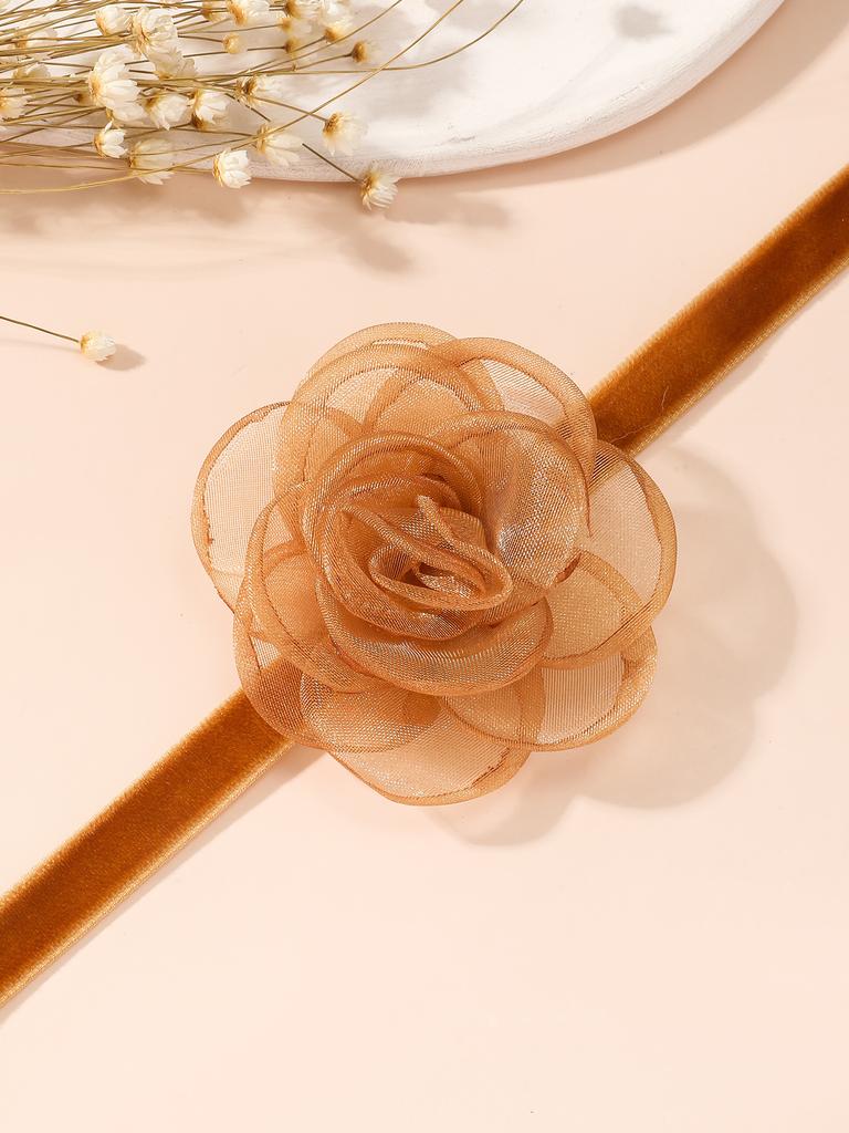 Черное колье-чокер с цветком для женщин, красное винтажное ожерелье с камелией, бархатное замшевое ожерелье, свадебное ожерелье-воротник для подружки невесты