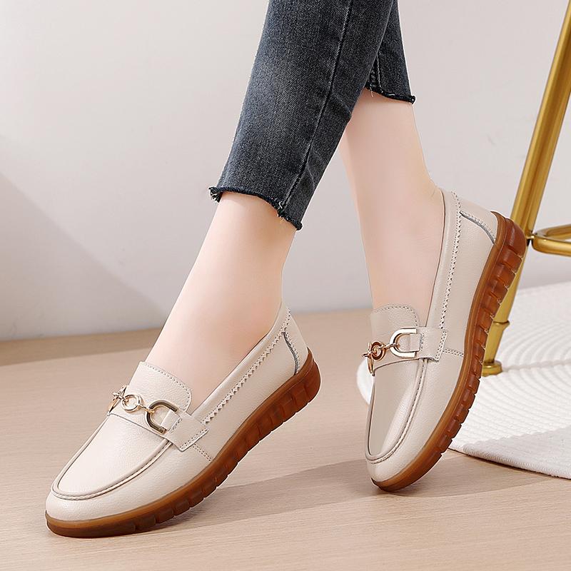 Женские белые туфли на плоской подошве, мокасины для вождения, повседневные черные туфли для ходьбы в стиле минимализма, туфли без застежек для мам, большой размер