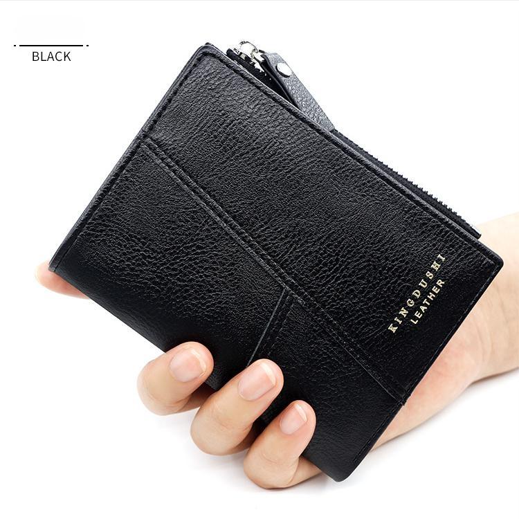 Винтажный мужской кожаный роскошный кошелек, короткие тонкие мужские кошельки, зажим для денег, кошелек для кредитных карт, долларовый кошелек, мужской кошелек для карт