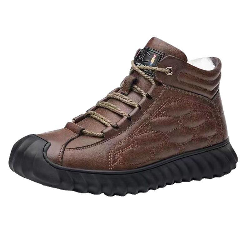 Хлопковые туфли мужские бархатные зимние новые мужские туфли теплые высокие хлопковые ботинки Martin мужские зимние ботинки папины туфли