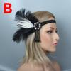Women Hair Accessories Feather Headband Rhinestone Beaded Party Headpiece 1920s Vintage Gatsby MIT