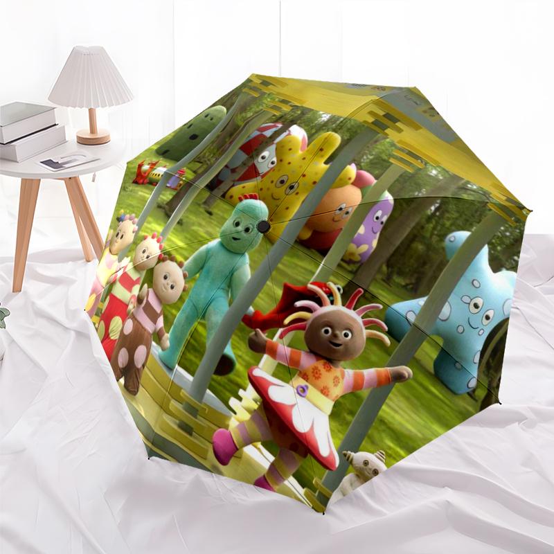 In the Night Garden Fashionable Automatic Opening/Closing Folding Umbrella. Portable and Foldable, Ideal for Gift, Travel, and Daily Use.