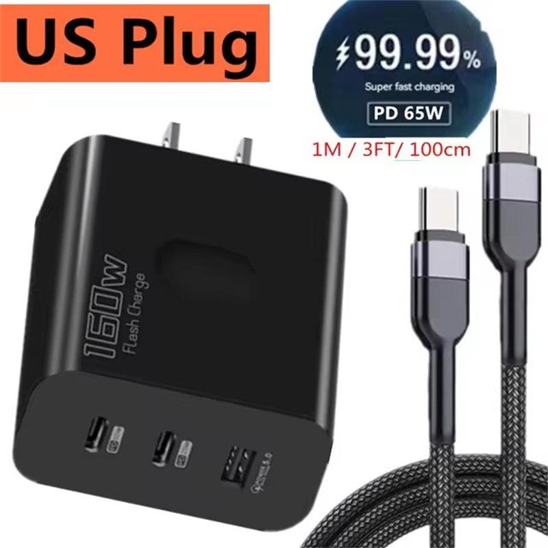 160 Вт USB зарядное устройство USB Type C адаптер быстрой зарядки Quick Charge 3.0 PD зарядное устройство для мобильного телефона iPhone Samsung Xiaomi Redmi OPPO