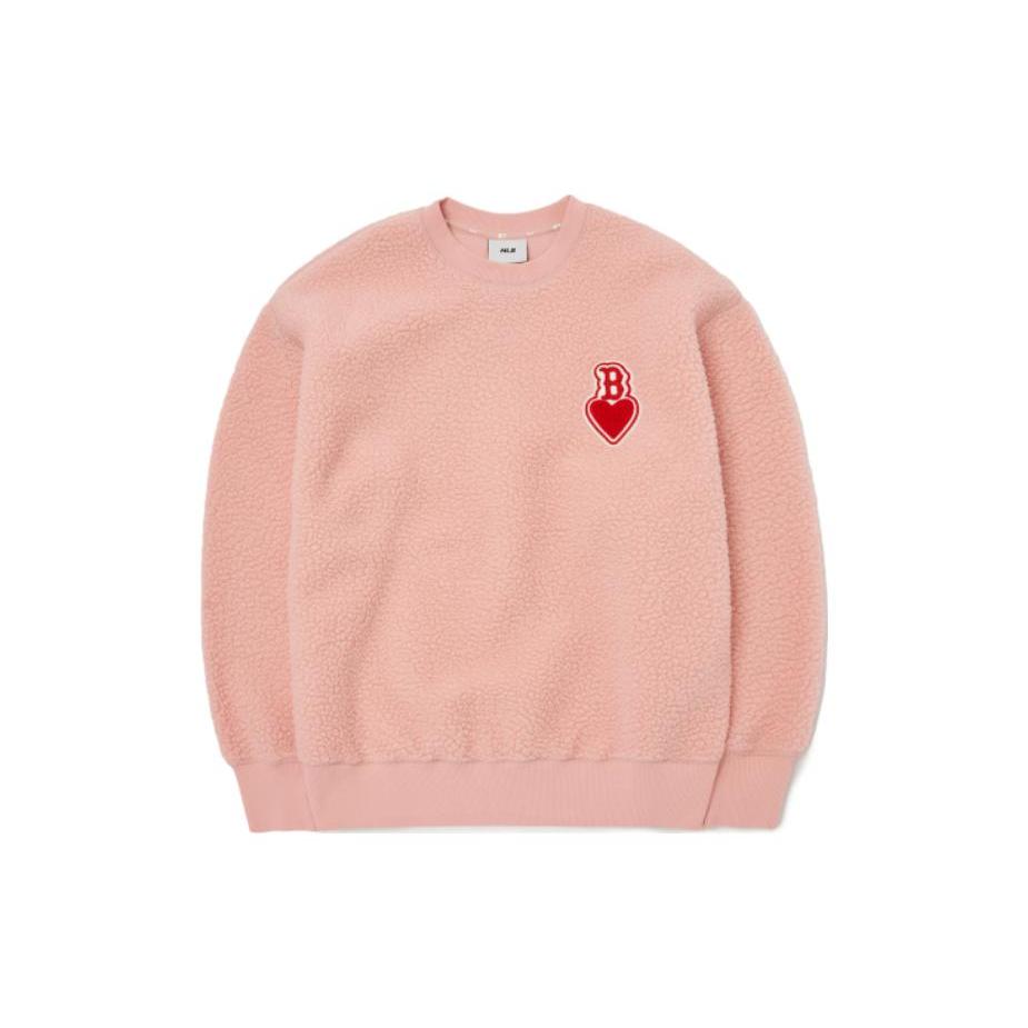 MLB Sweatshirts Unisex Pink Crew Neck Moderate Regular 3AMTH0426-43COL