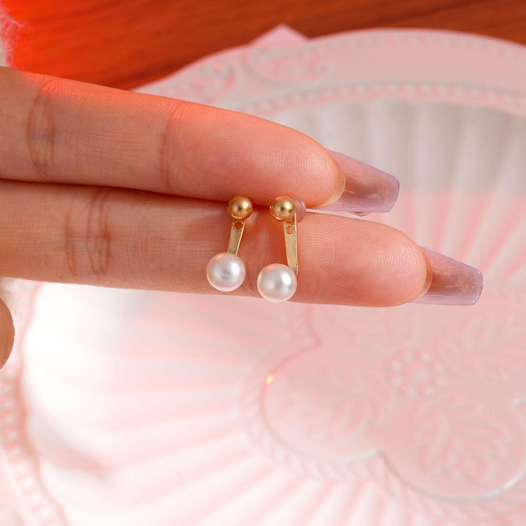 12-Piece Retro Pearl Stud Earring Set: European & American Minimalist Three-Color Collection