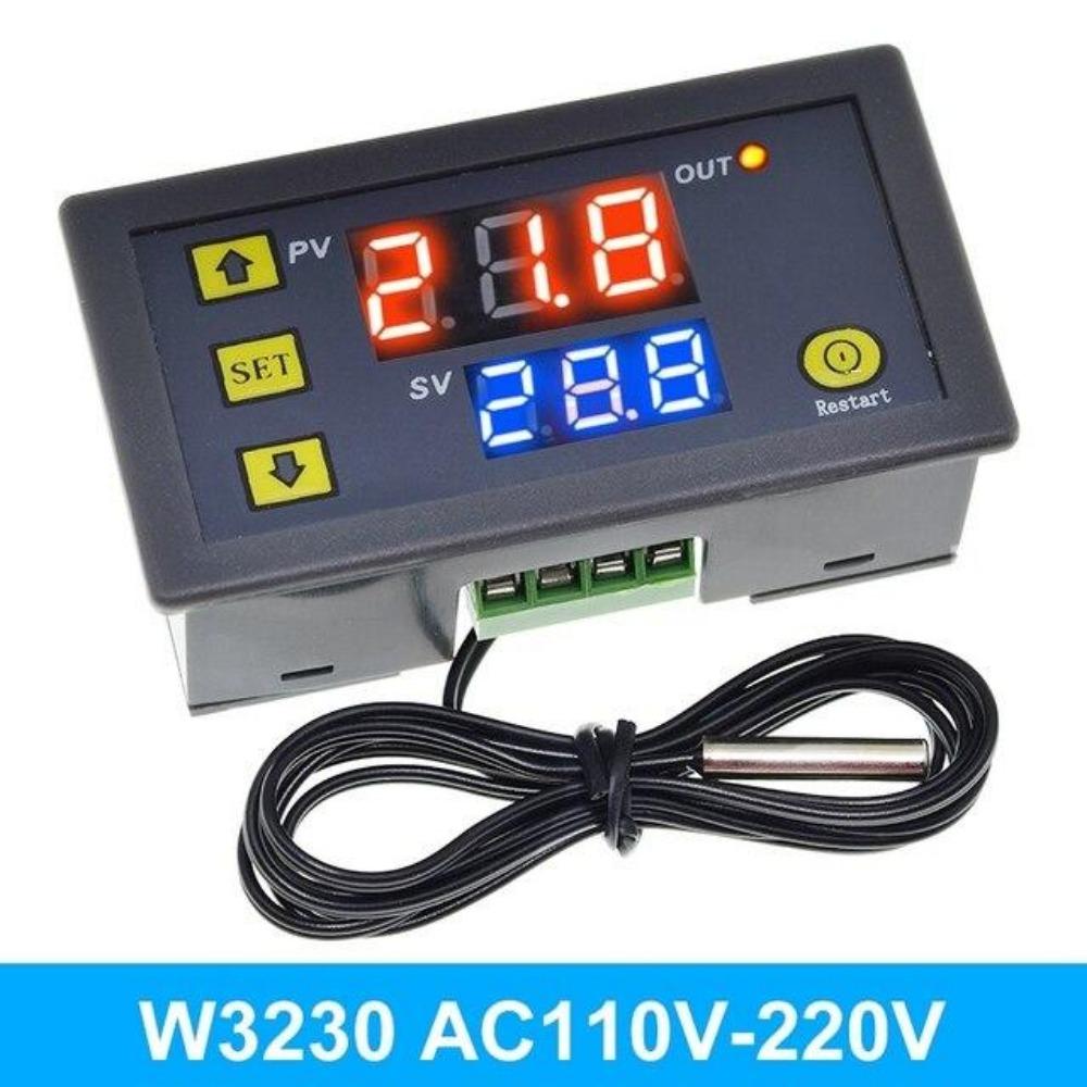 1PC W3230 AC110-220V Probe Line 20A Цифровой контроль температуры Светодиодный дисплей Термостат с прибором управления нагревом/охлаждением