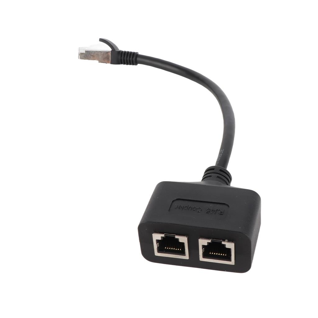 RJ45 Ethernet Adapter Cable Extension 1 to 2 Port Excellent Connection Transmission Splitter Adapter for Home Office