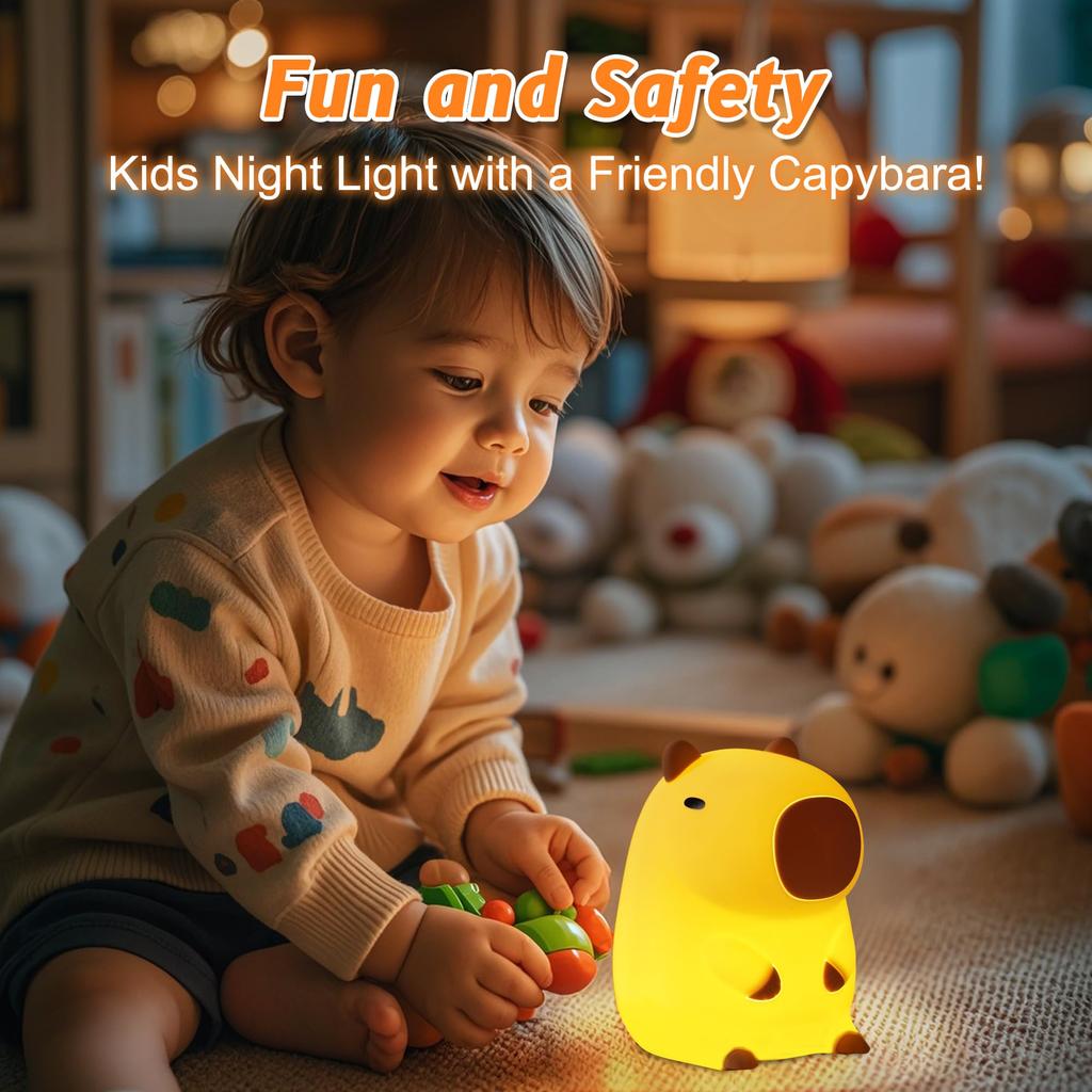 Lovely Capybara Silicone Night Anywin Animal Nursery Lamp 2 Brightness 20 Minutes Timer Decorate Kids Living Festival Gift for Boys and Girls Light,