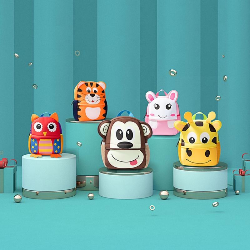 Cute Shoulder Bag for Child Student Tiger/Giraffe/Rabbit/Goat/Dog/Squirrel-Dinosaur/Monkey/Chicken-Owl Shaped Schoolbag