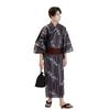 Fuuka Yukata and Obi Set Size Black and Kamawanu Made In B252 Men's (2 Pieces), Small, Purple, (Obi, Japan, Brown)