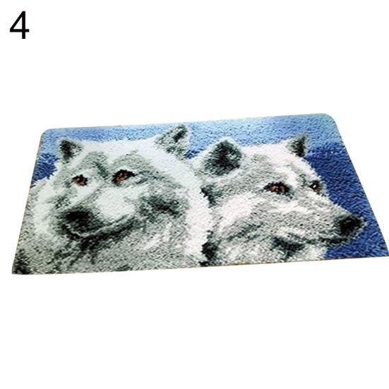 3D Embroidery Carpet Needlework DIY Craft Fuzzy Rug Unfinished Crochet Cushion