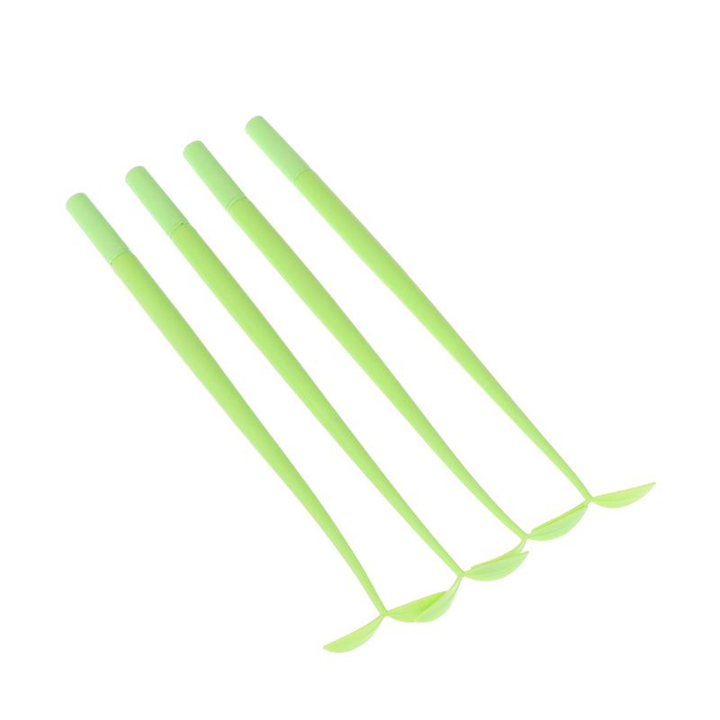 4 шт. 0,5 мм черные чернила Lucky Leaf Lovely гелевая ручка Green Leaf Writing Signature Pen для студентов, школьных офисных принадлежностей