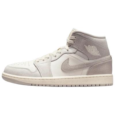 Air Jordan 1 Mid top Винтажные Баскетбольные Кроссовки Женские Светло-серый Белый IB7010-001