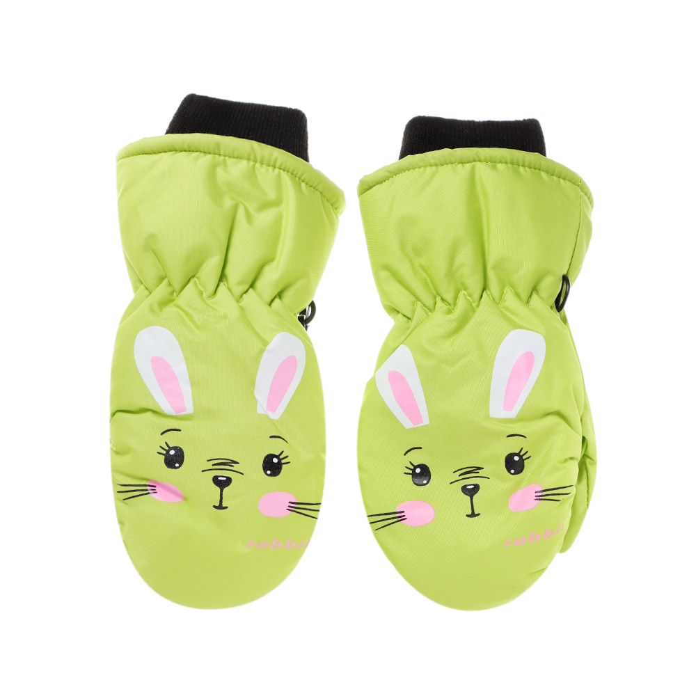 Мультяшные кроличьи ветрозащитные детские варежки для мальчиков и девочек, толстые, теплые, спортивные, детские лыжные перчатки, водонепроницаемые